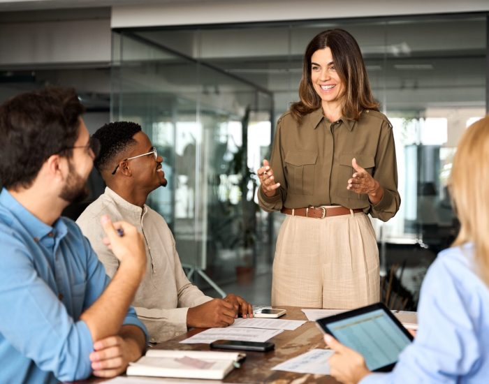 Happy,Middle,Aged,Business,Woman,Executive,Ceo,Leader,Discussing,Project Happy,Middle,Aged,Business,Woman,Executive,Ceo,Leader,Discussing,Project